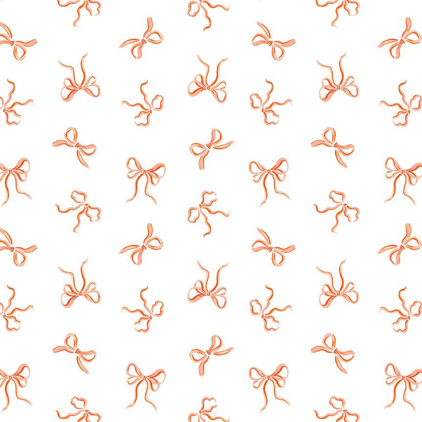 tossed pink bows on white backround