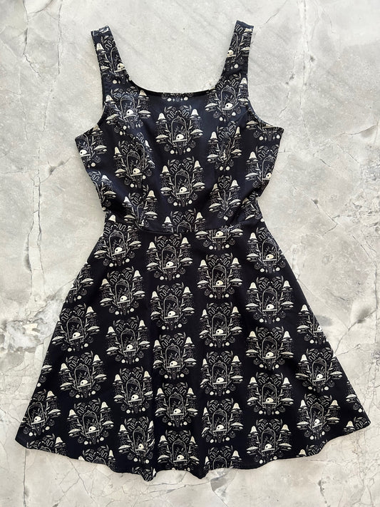 a flat image showing the front of our Apothecary Skater Dress