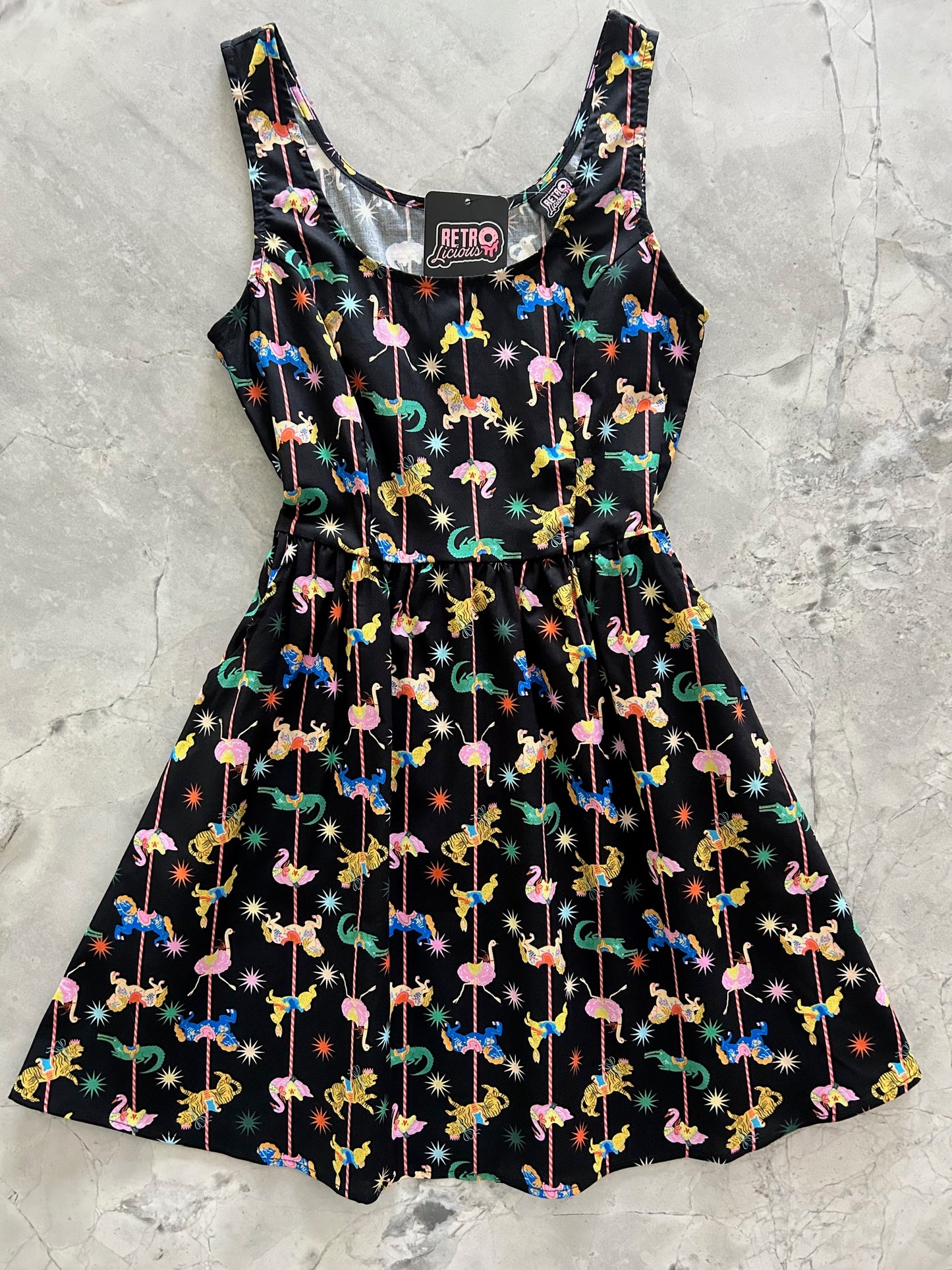 flatlay of carousel dress