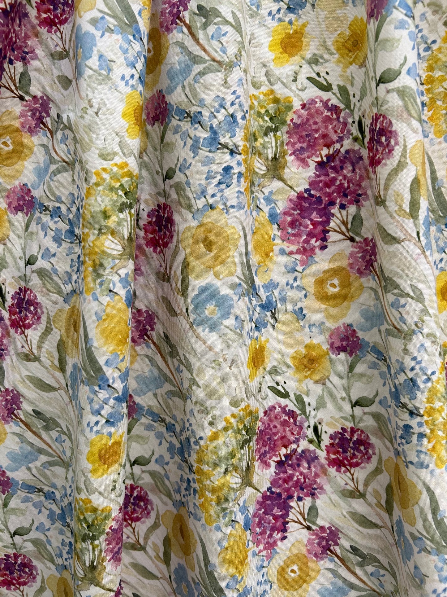 close up of the fabric showing the pretty flowers