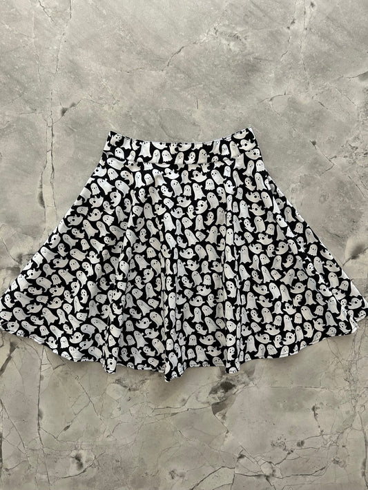 flatlay of ghost skater skirt