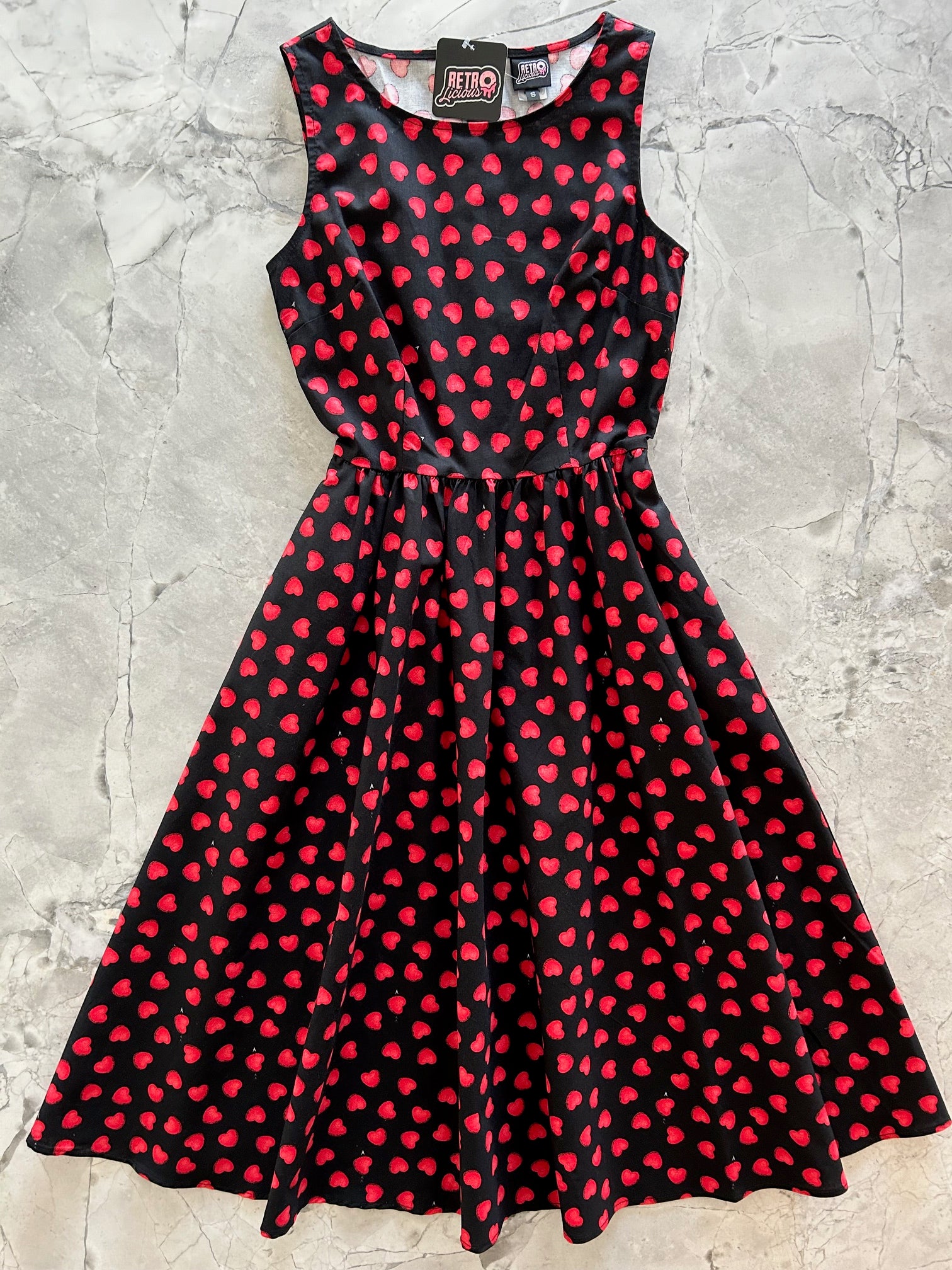 Womens Dresses Heart Polka Dot Dress Victoria Heart Angel Sleeve
