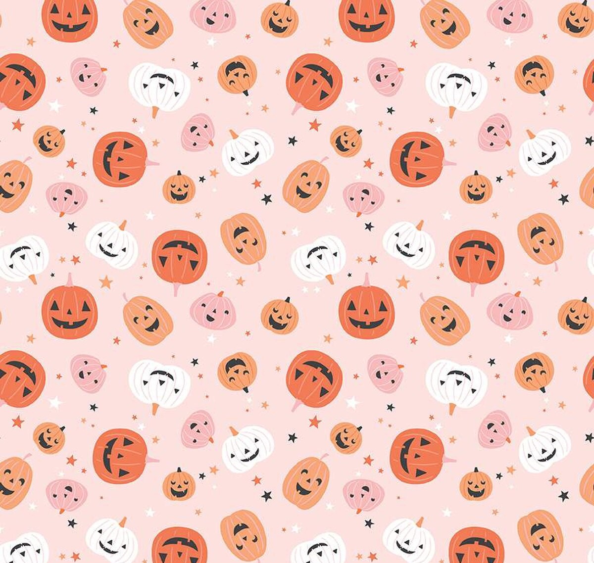 fabric print of pink jack-o-lantern bow topprint