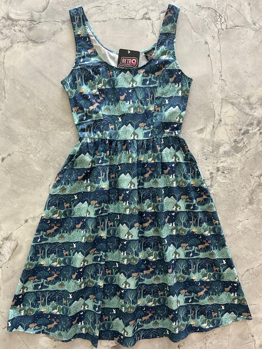 flatlay of our wildlife fit & flare dress