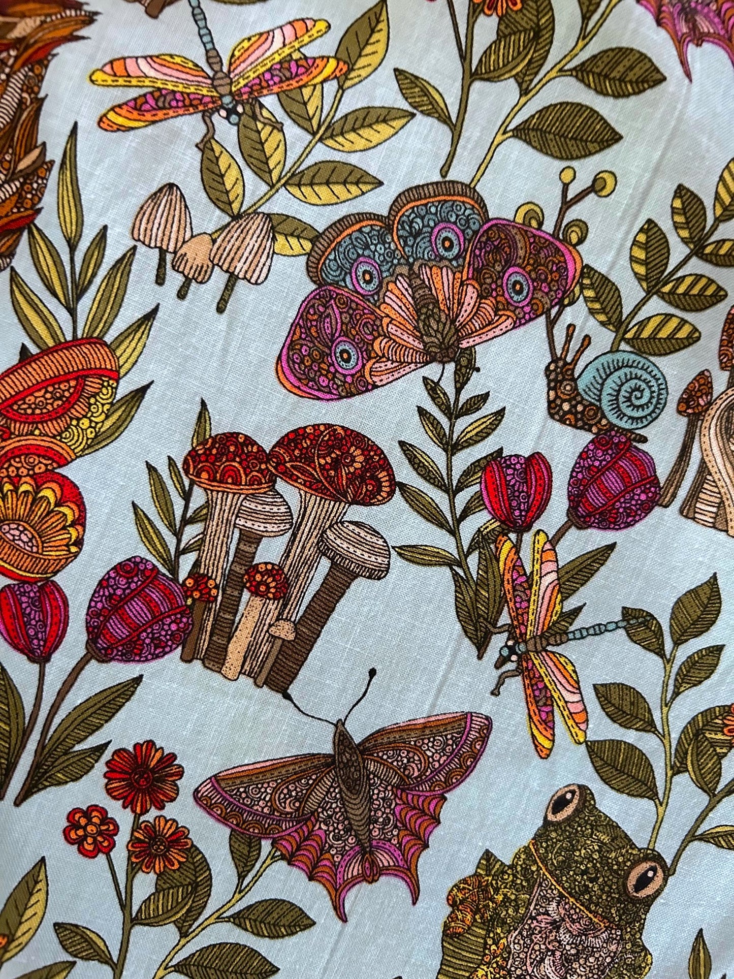 fabric close up of elizabeth dress in woodland whimsy