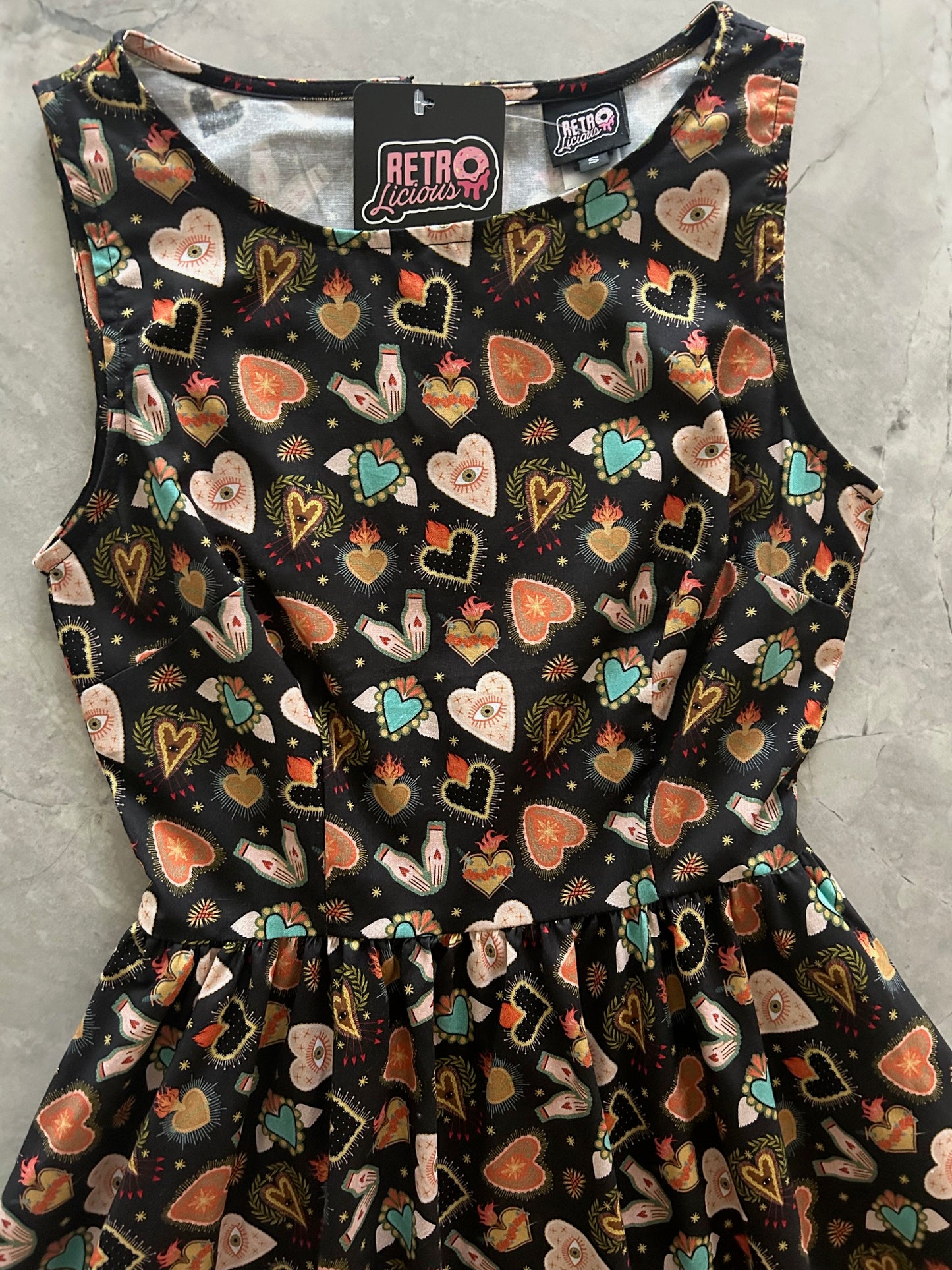 Flaming Hearts Midi Dress