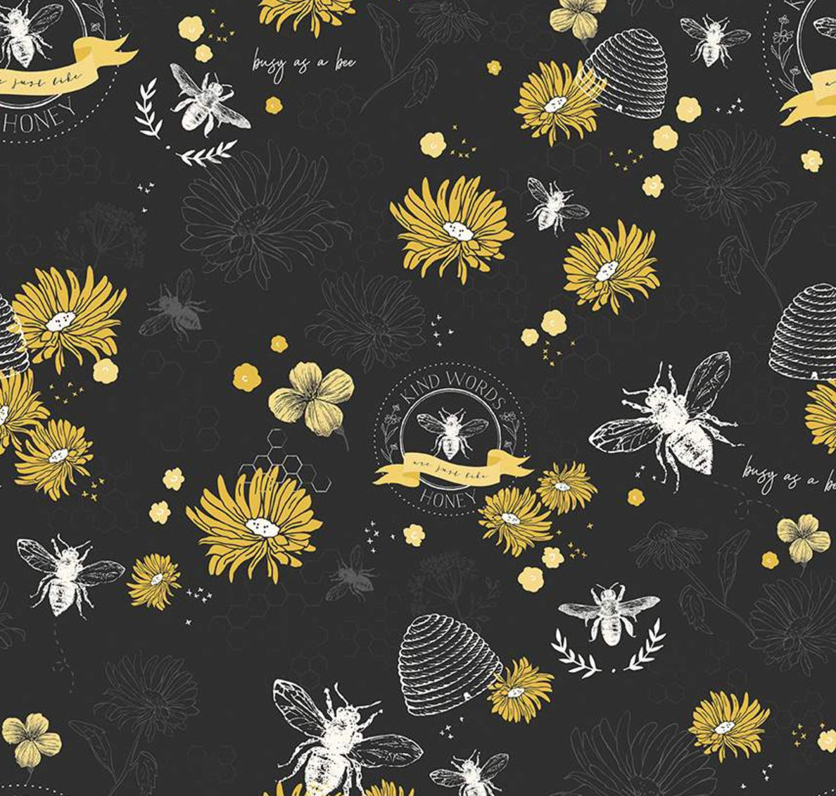 a close up of the fabric for our bee kind bow top