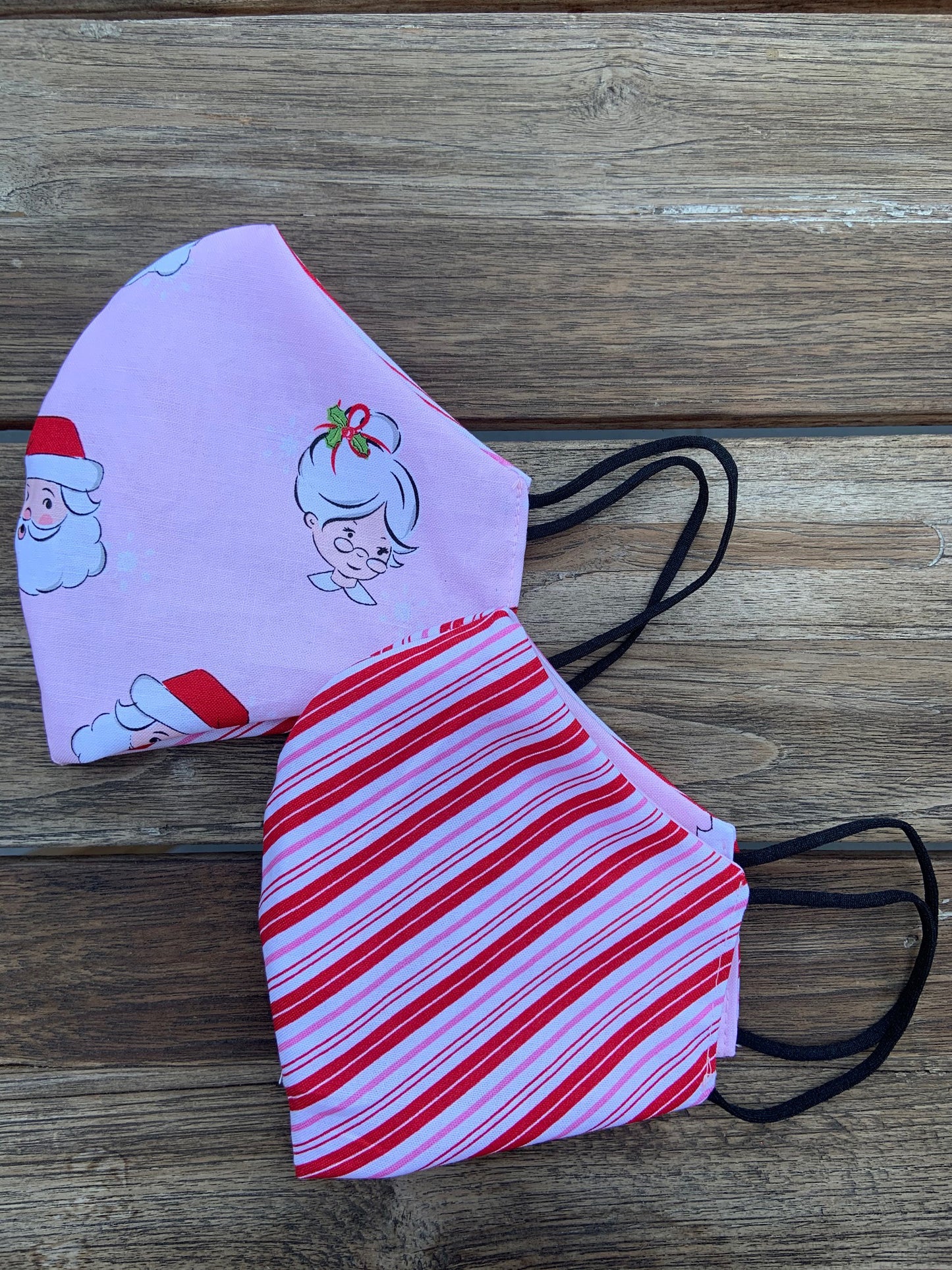 4332 Mr. & Mrs. Claus / Candy Stripes Reversible Mask