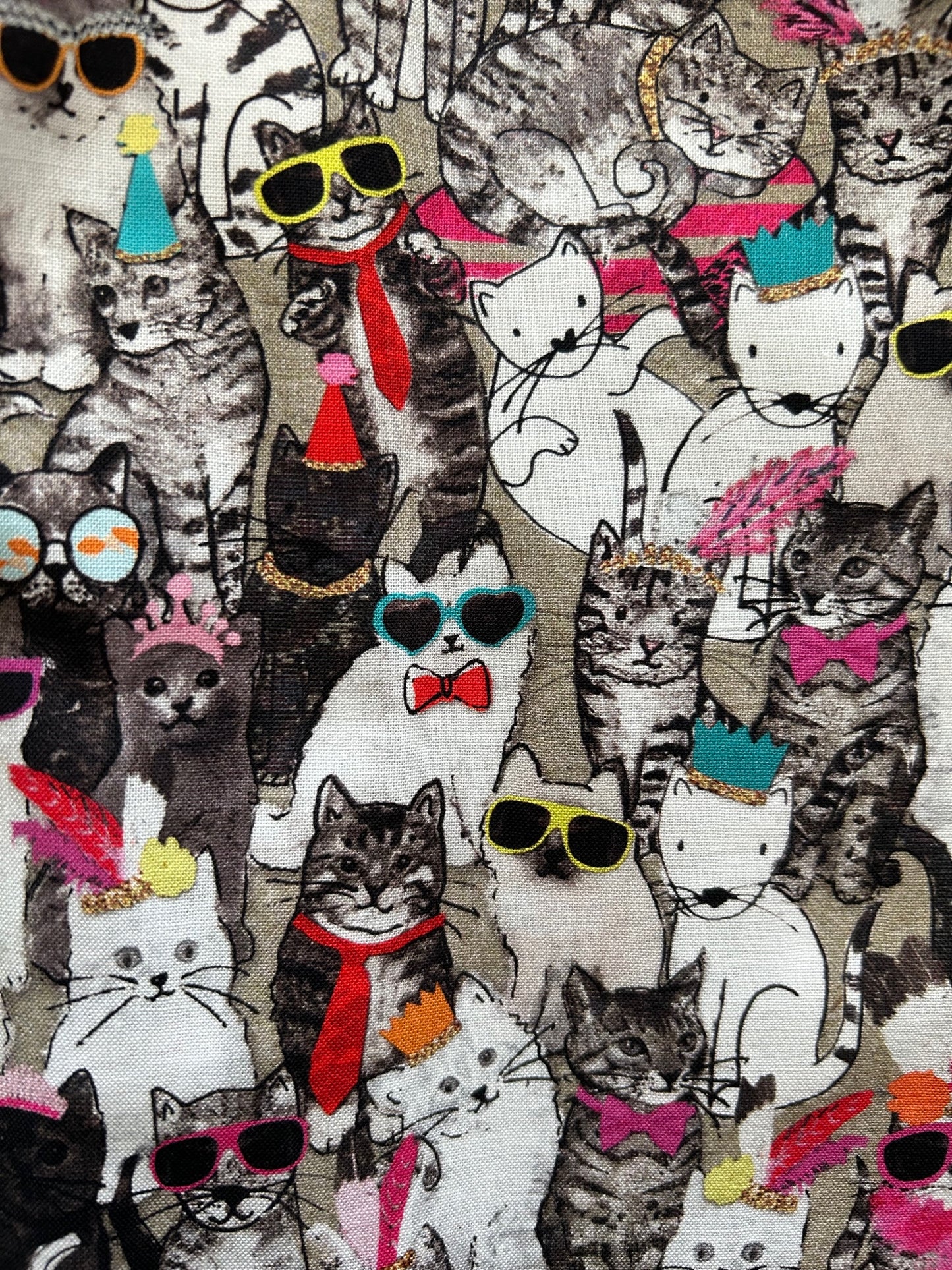 a close up of the fabric of the cool cats shorter length fit & flare dress