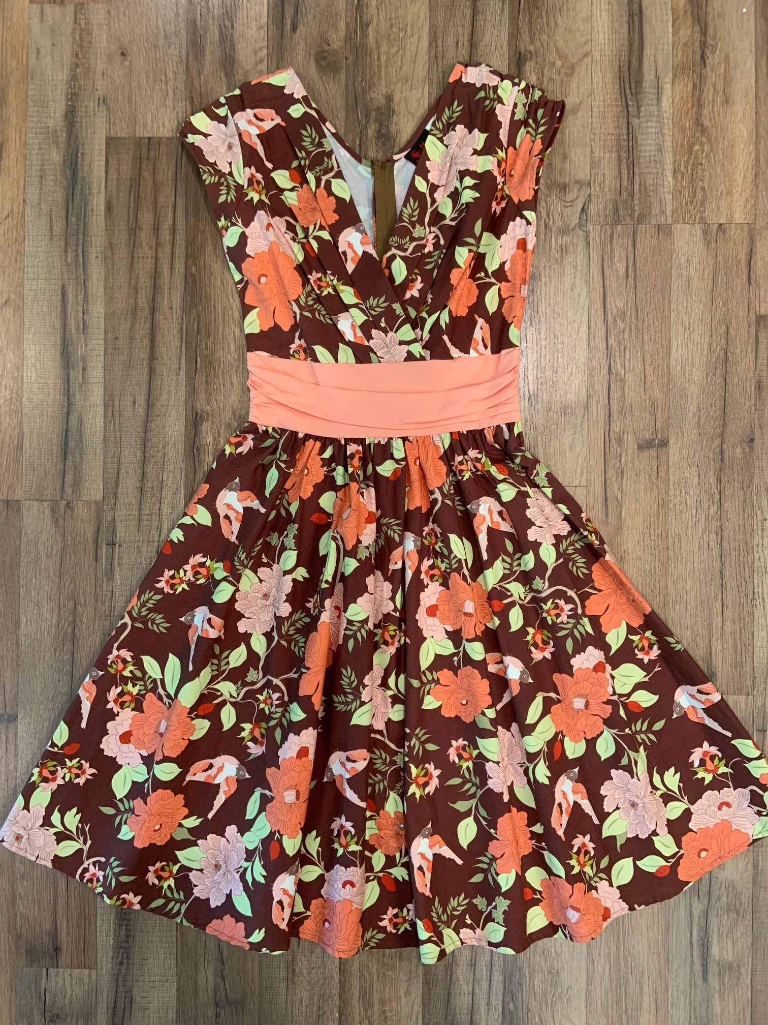 Vintage floral top print dress