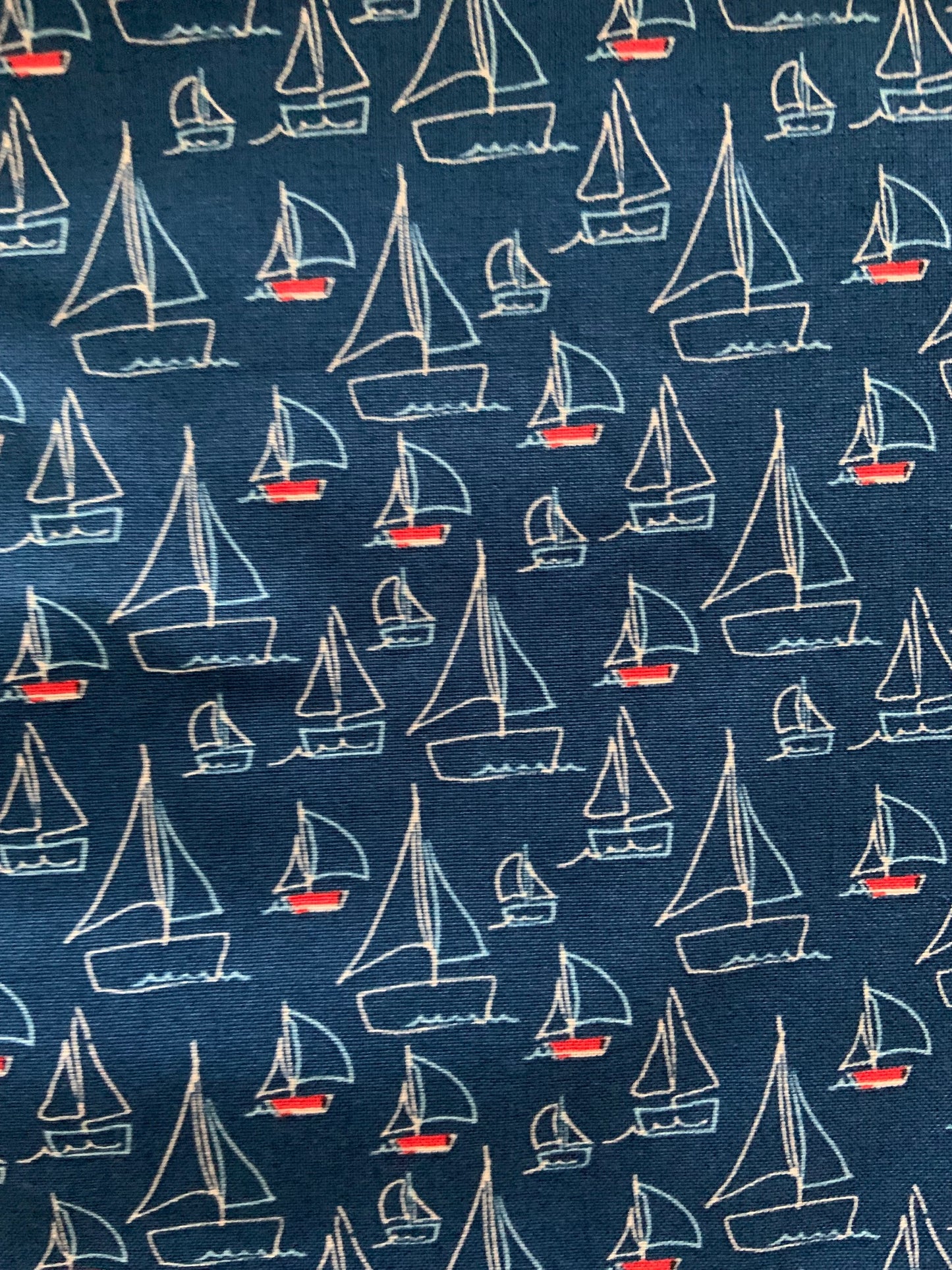 a close up of the fabric for our sailboats bow top