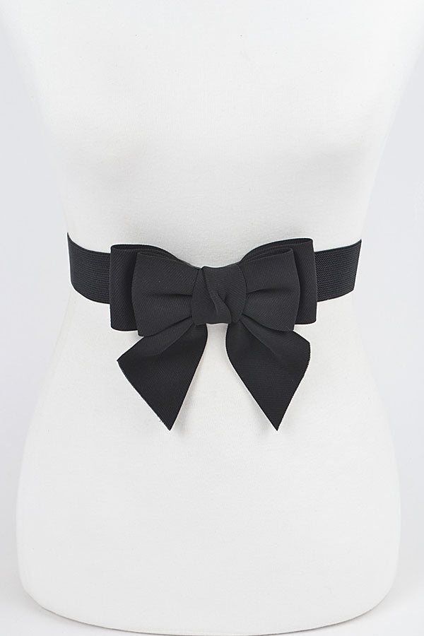 Bow Cinch Belt in black