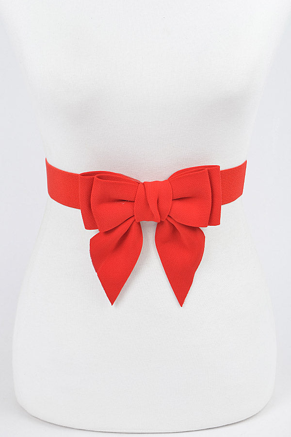 Bow Cinch Belt in red