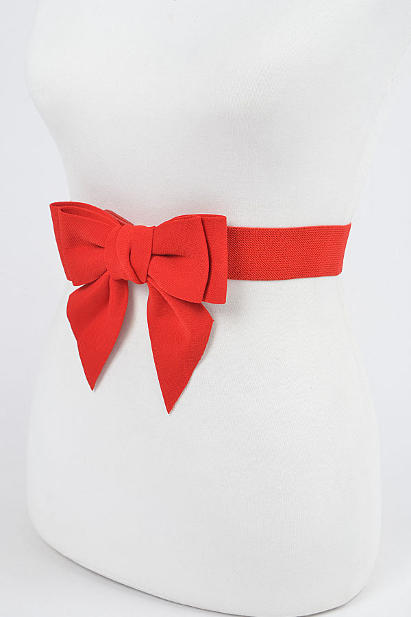 Bow Cinch Belt in red