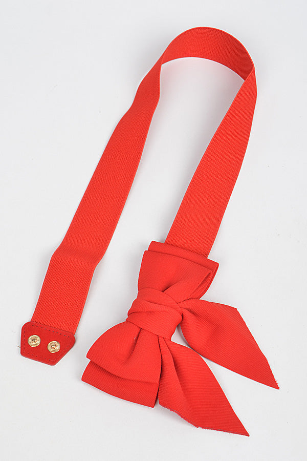 Bow Cinch Belt in red