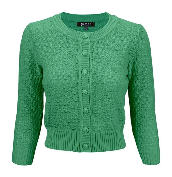 flat lay of kelly green waffle cardigan