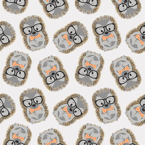 image of hedgehogs wearing glasses and bow ties on grey background