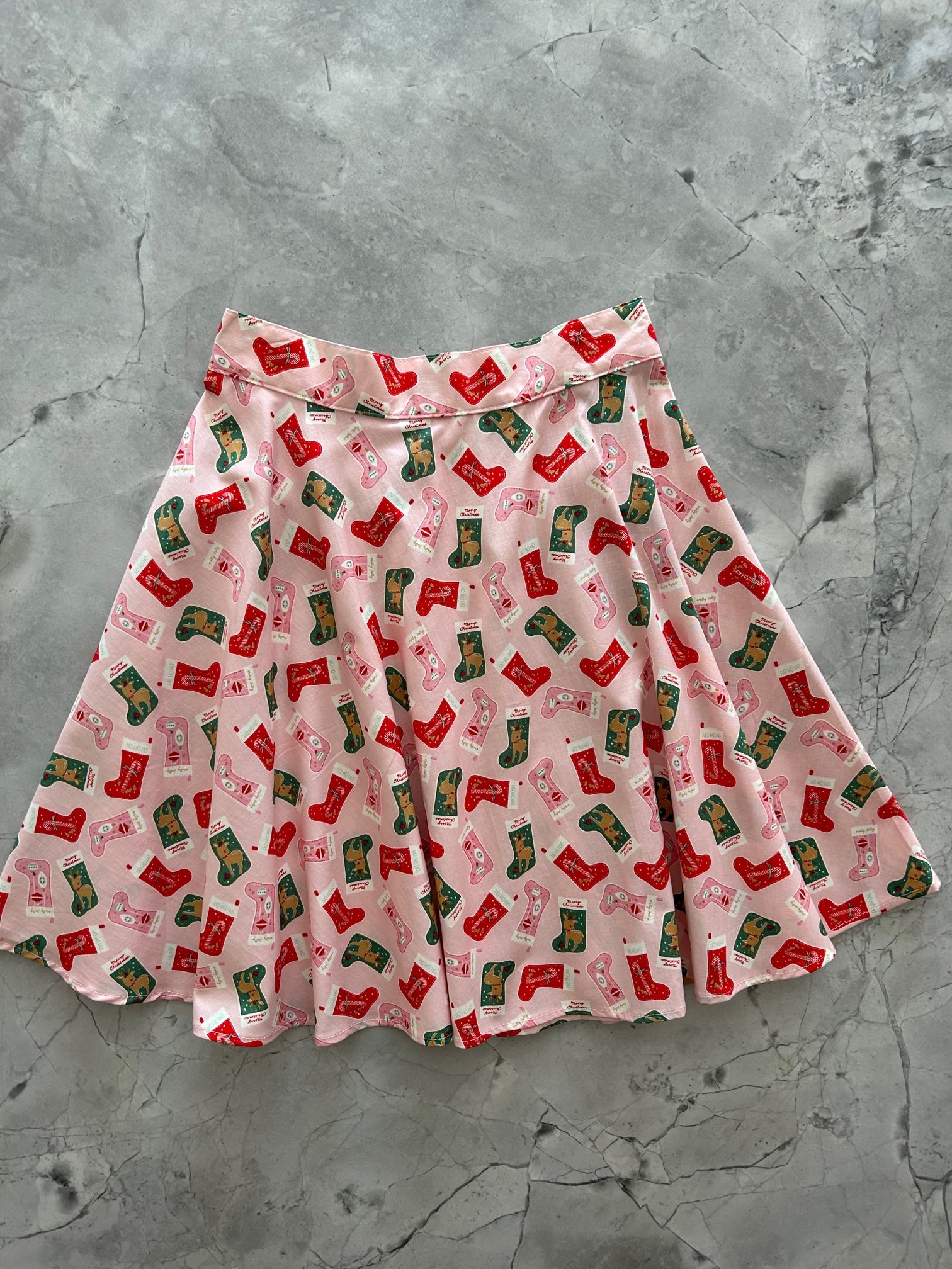 flat lay of the front of the stockings skater skirt