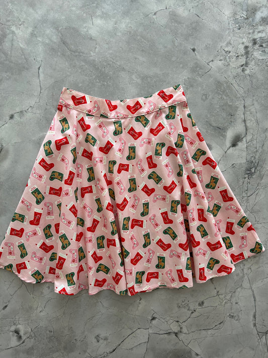 flat lay of the front of the stockings skater skirt