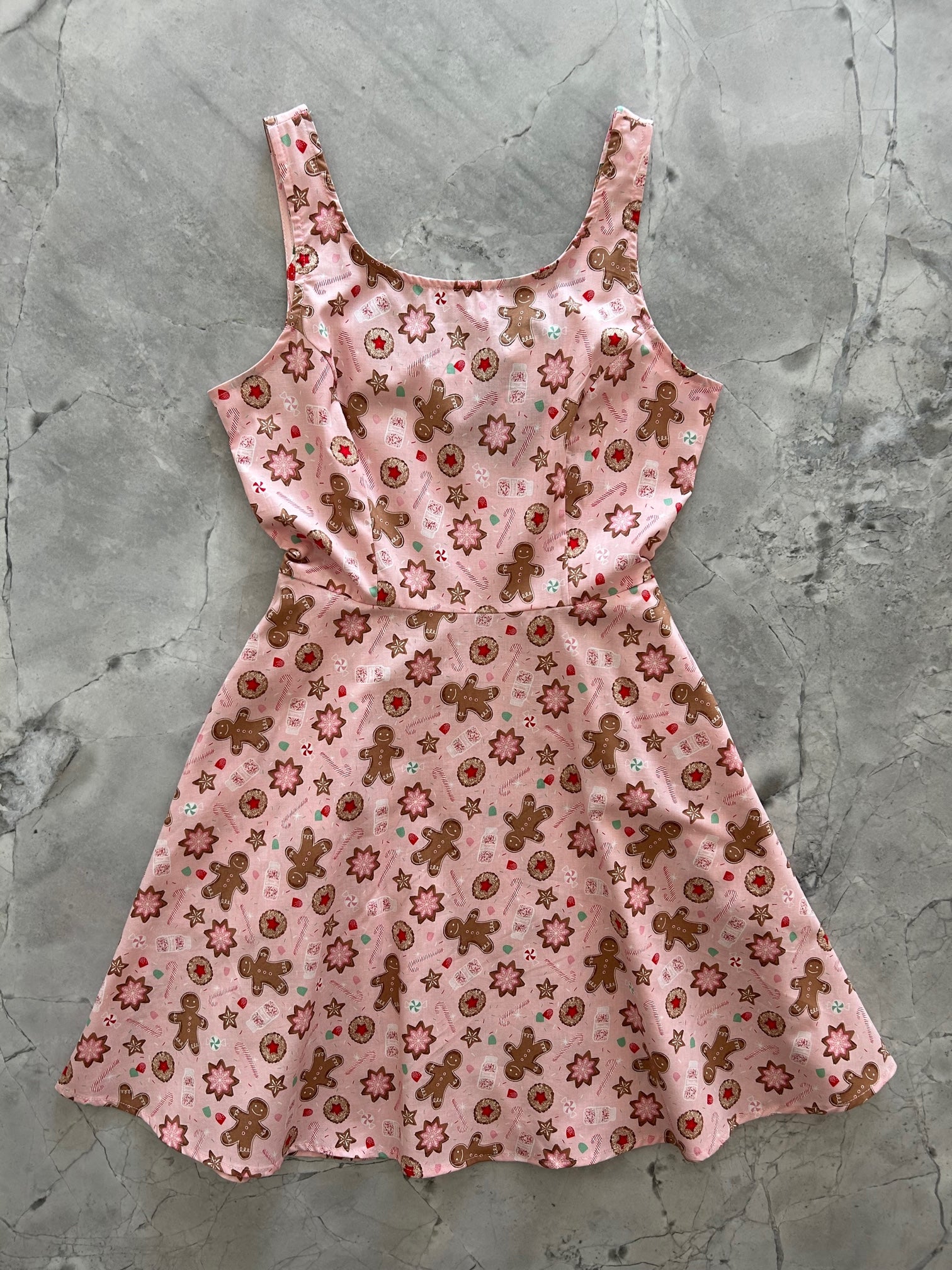 a flat lay of holiday treats skater dress 