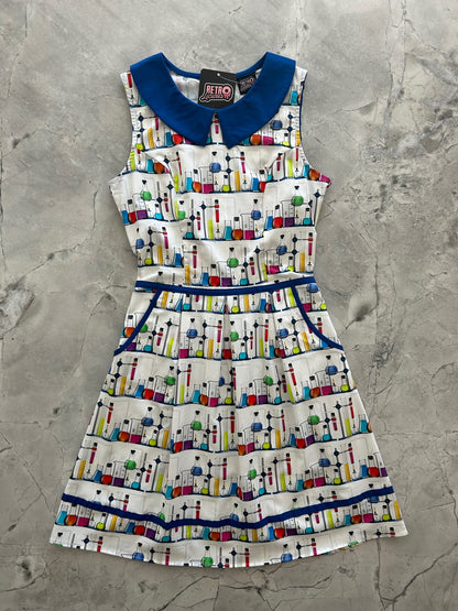 flat lay image of the mad science collared dress