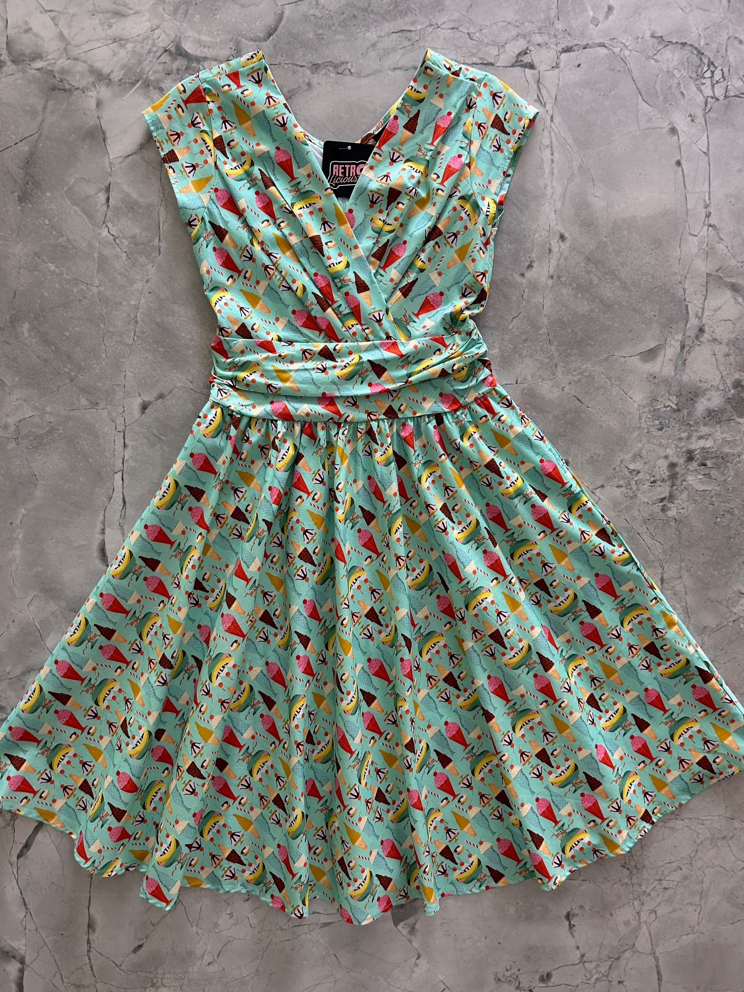 flat lay of ice cream greta dress