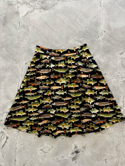 a flat lay of a line skirts in our fish print
