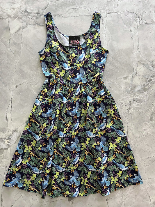 flatlay of the birds fit and flare dress