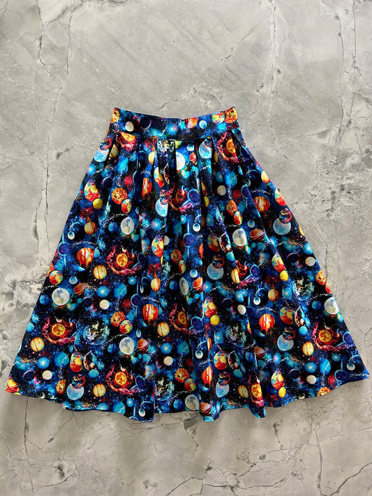 flatlay of space doris skirt