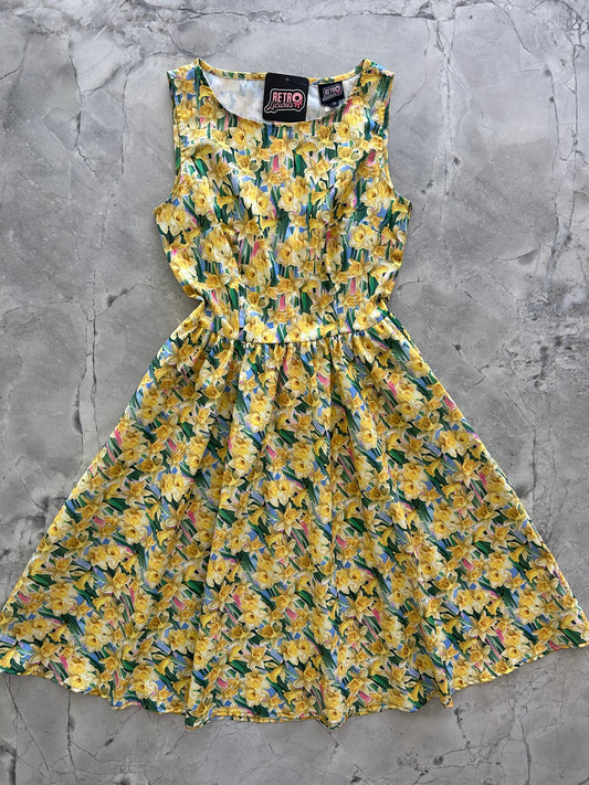 flatlay of Daffodil vintage dress