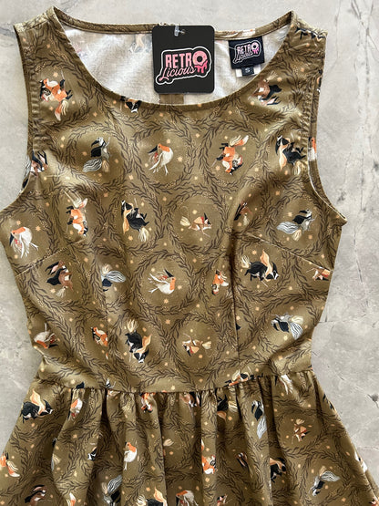 close up of bodice Witchy Animals Midi Dress