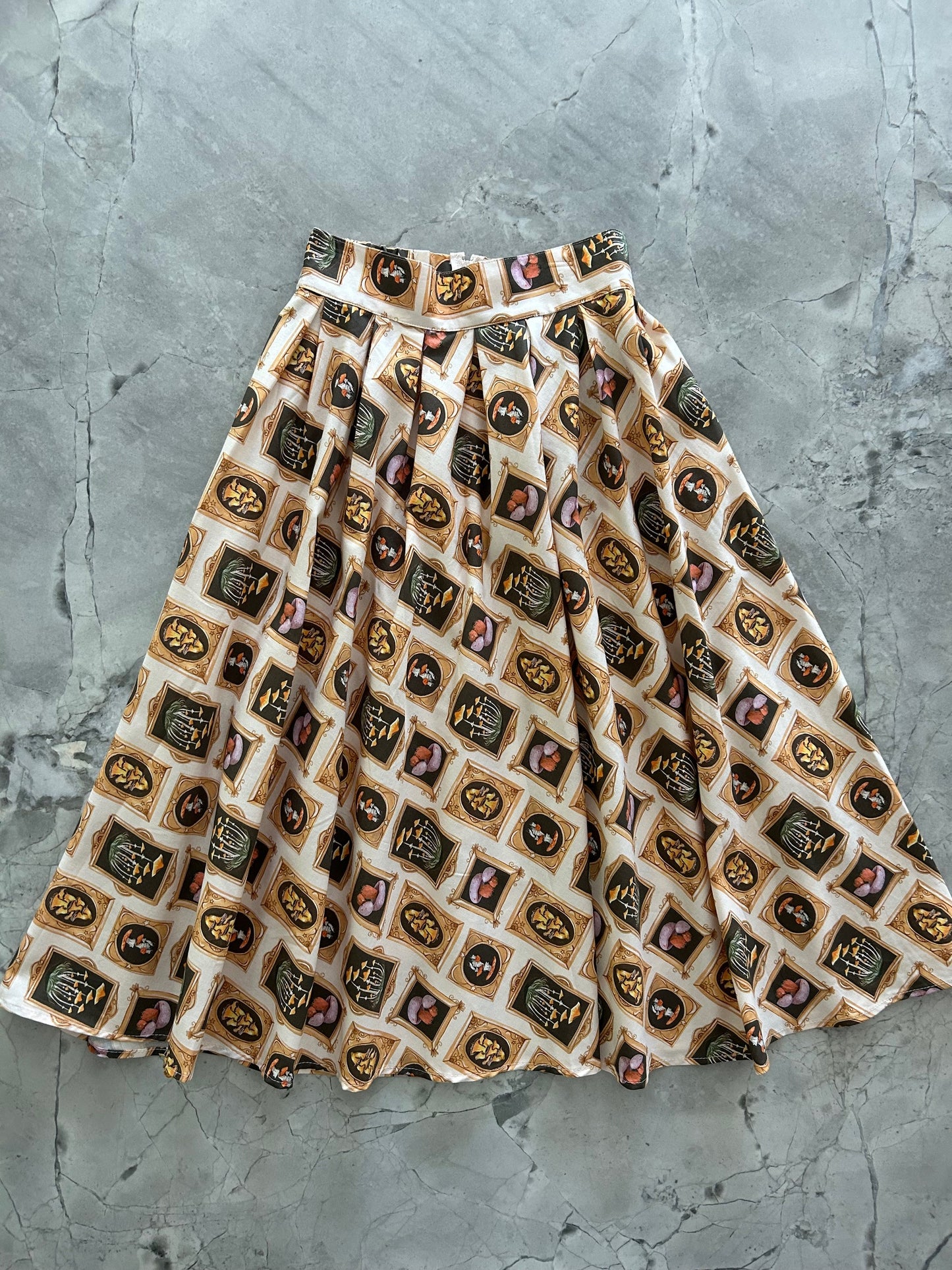 flatlay of mushrooms doris skirt