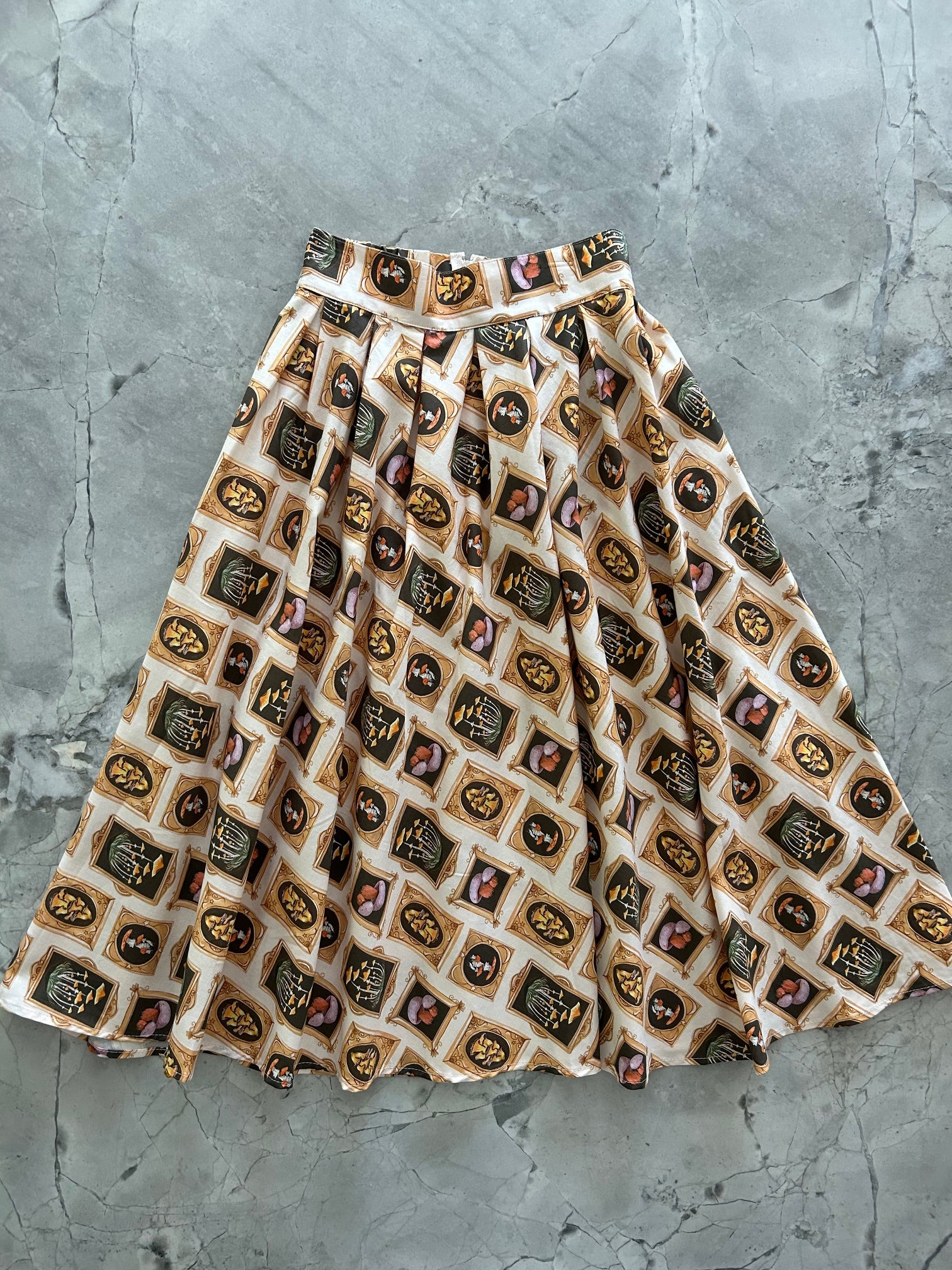 flatlay of mushrooms doris skirt