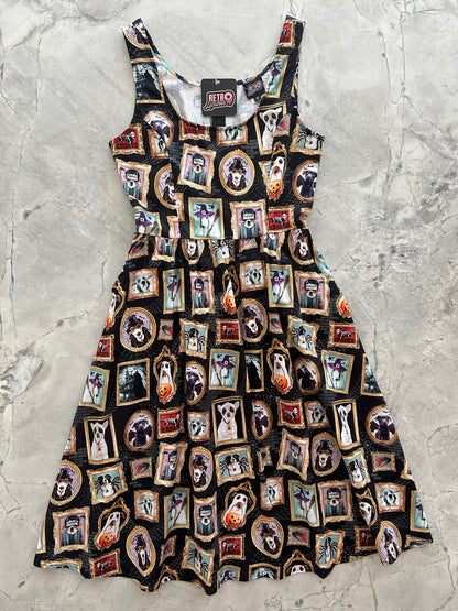 flatlay of Haunted Hounds Fit & Flare Dress