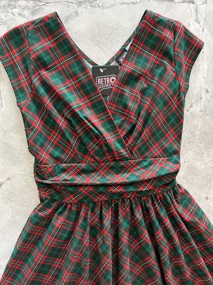 flatlay of bodice of plaid greta dress