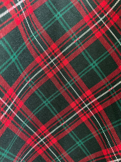 close up of red and green holiday plaid