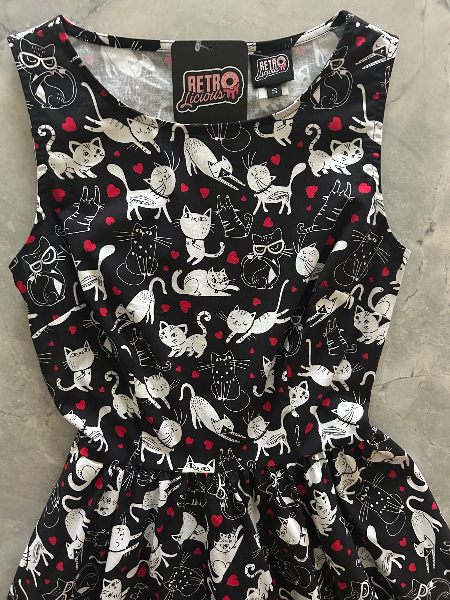 Cats & Hearts Midi Dress