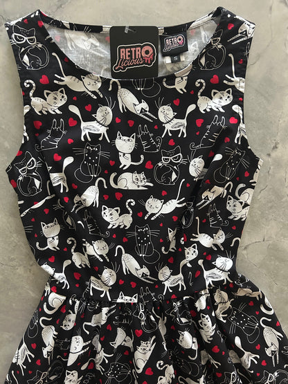 Cats & Hearts Midi Dress