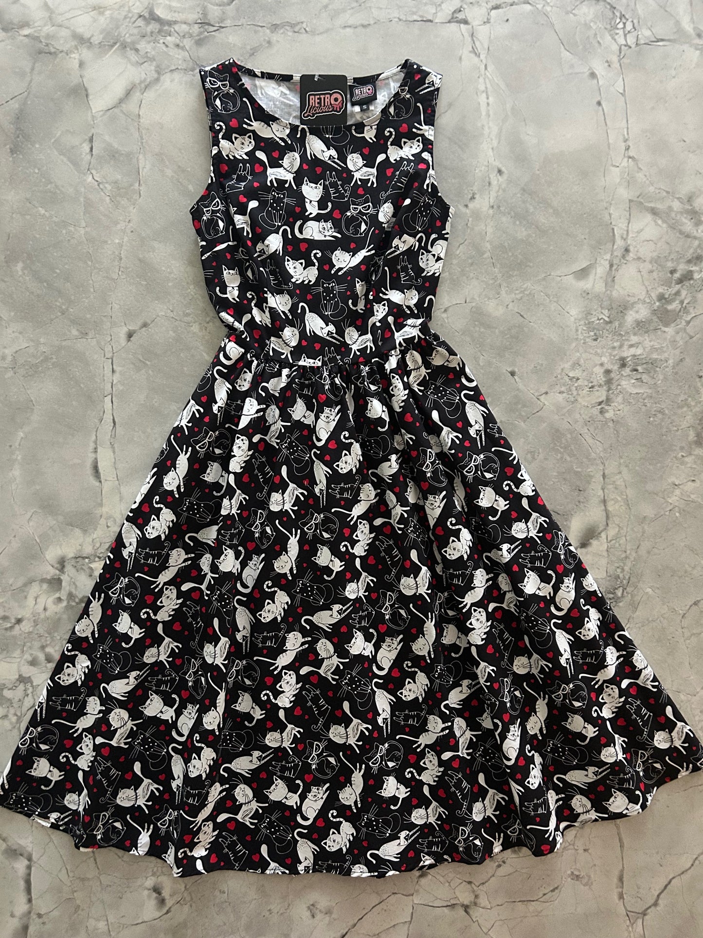 Cats & Hearts Midi Dress