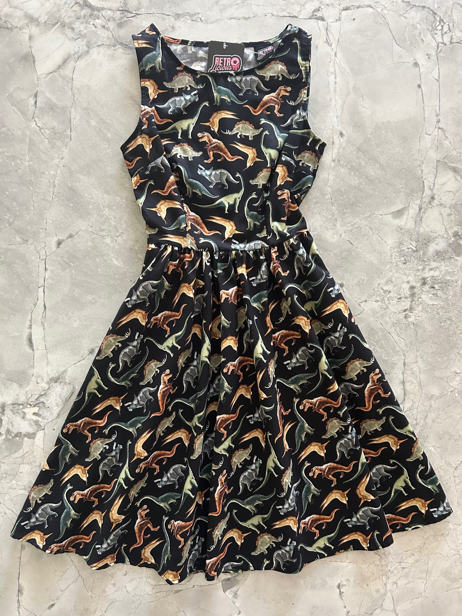 dino print vintage dress