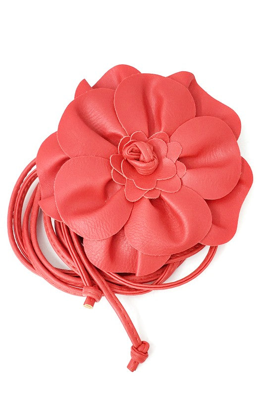 Vintage Style Flower Wrap Belt 