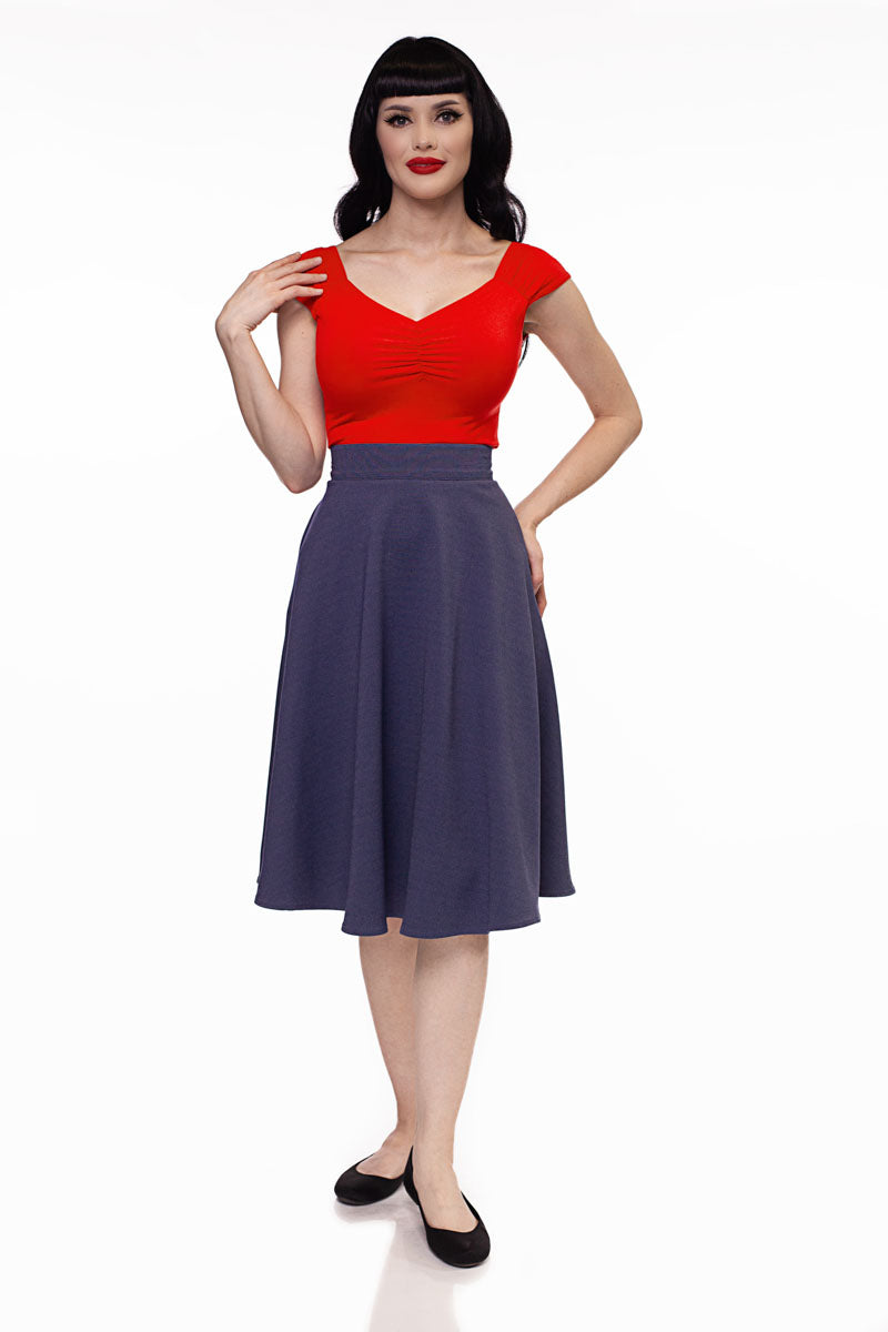 4011 Charlotte Skirt in Heather Blue - 4X only, 1 left!