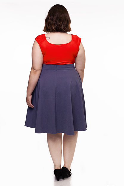 4011 Charlotte Skirt in Heather Blue - 4X only, 1 left!