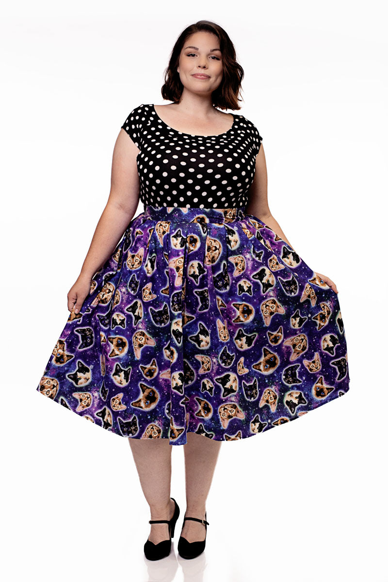 3952 Doris Skirt in Space Cats