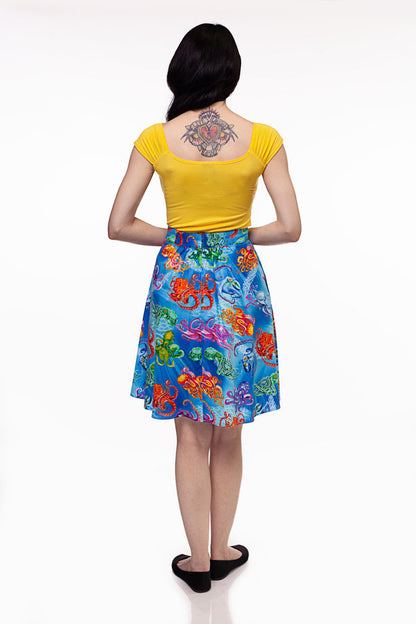 a back side of a model wearing our octopus skirt 