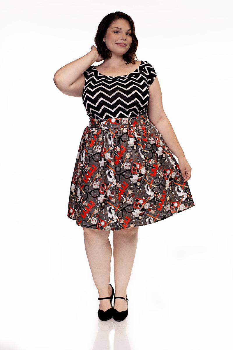  full size image of plus size model wearing our Purse Fillers skirt