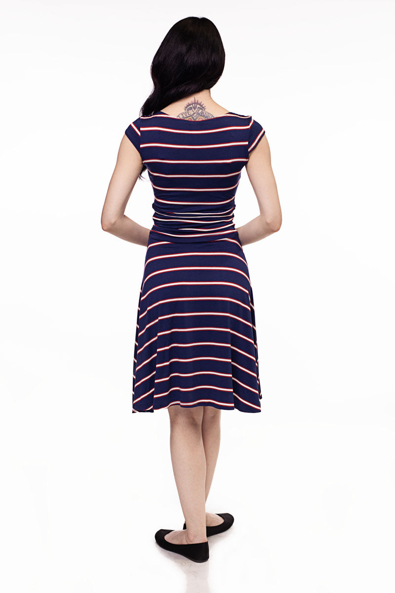 3971 Amelia Dress in Navy Stripes