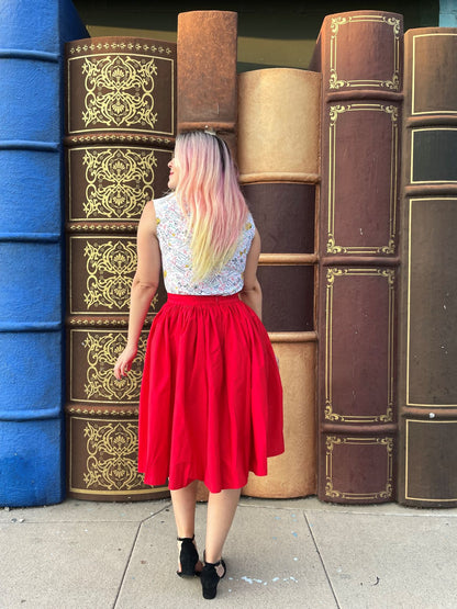4998 Peggy Swing Skirt in Red