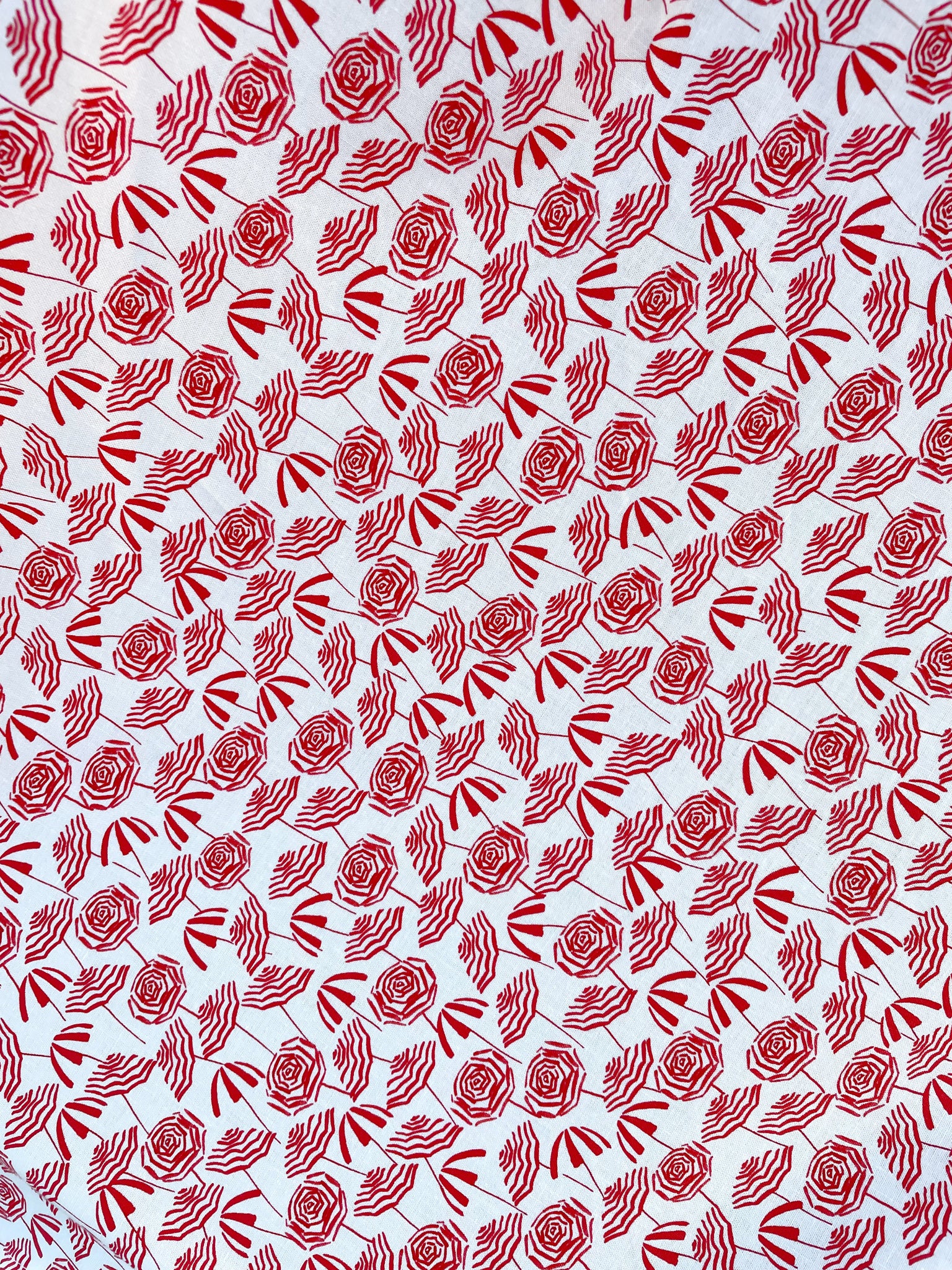 a close up of the fabric for our umbrella bow top
