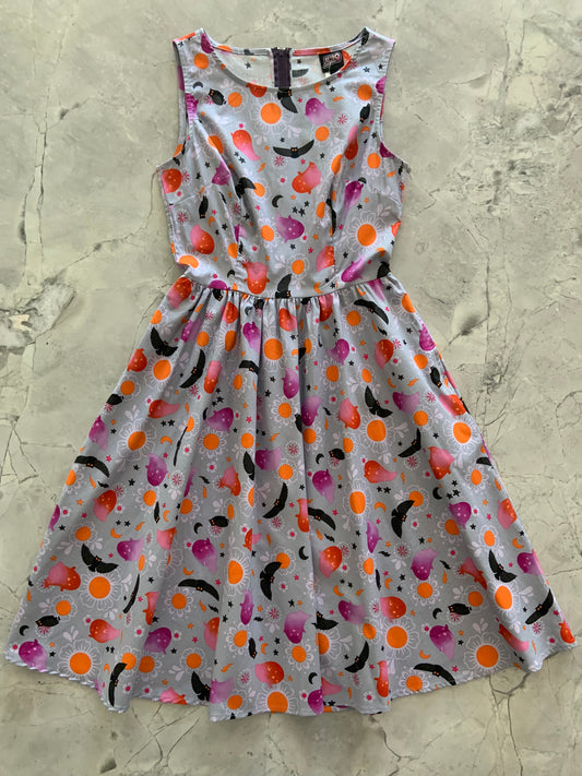 4937 Ghosts & Owls Vintage Dress - XS only, 1 left!